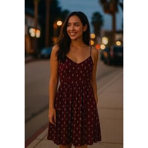 Old Navy Women Small Red Spaghetti Adjustable Straps Sundress Summer Night Out